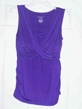 Liz Lange for Target Deep Purple V-Neck Ruched Maternity Tank